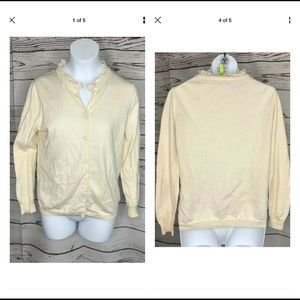 J.CREW SMALL CREAM CARDIGAN BUTTON DOWN SWEATER